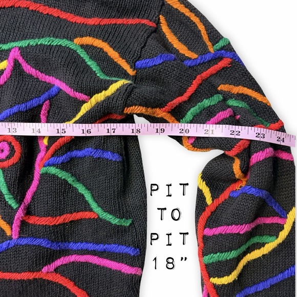 Rare Vintage 1980's Retro Contempo Casuals Art Cardigan With All Buttons W Med - Picture 8 of 9